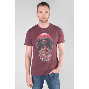 Le Temps des Cerises T-shirt Gregor lie de vin imprim&eacute;