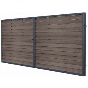 Azura home design Portail TIVANO double battant 3,5 m - Pack sécurité: Avec