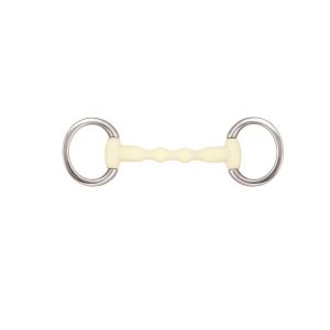 Mors olive pour cheval droit Soyo Happy mouth "mullen" 145 mm