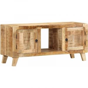 VidaXL Meuble tv 105x46x32 cm bois massif de manguier brut