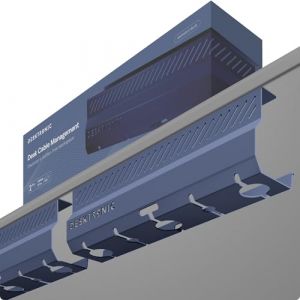 Chemin de c&acirc;bles sous bureau Desktronic - 2 pi&egrave;ces - Bleu