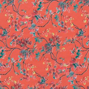 Image de decopatch Feuille - Fleurs sur fond saumon - 645 - 30 x 40 cm