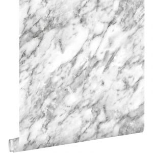 Estahome - papier peint marbre noir et blanc