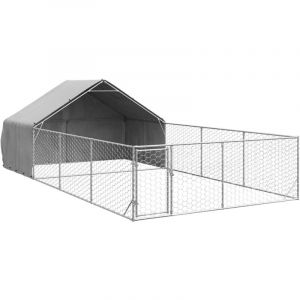 VidaXL Niche d'extérieur pour chien enclos 7x3x1,9 m acier galvanisé