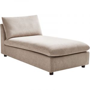 Beliani Chaise Longue en Tissu Rembourré Sans Accoudoirs Meuble de Salon Taupe Vizille