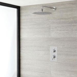 Hudson Reed Kit de Douche Thermostatique Encastrable à Pommeau Ø 20cm Design Minimaliste Rond