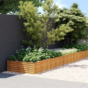 VidaXL Lit surélevé de jardin 579 x 100 x 36 cm acier corten