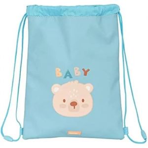 Safta Sac &agrave; dos serr&eacute; par des ficelles Baby bear Bleu