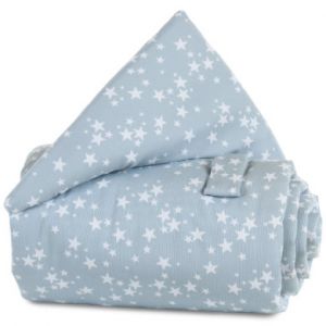 Image de Babybay Couverture de barrière de lit bleu Étoiles blanc