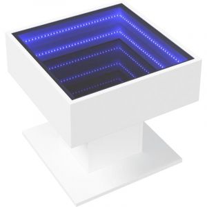 VidaXL Table basse avec LED blanc 50x50x45 cm bois d'ingénierie