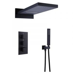 Desconocido Silla Élégant Colonne de Douche Thermostatique en Laiton Encastrée, Ensemble de Douche Mécanique, n
