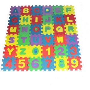 Basetbl - 36 pièces tapis puzzle, tapis pour enfants avec lettres et chiffres,tapis de jeu antidérapants,Chaque pièce 1212cm