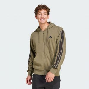 Adidas Veste à capuche entièrement zippée french terry 3 bandes Essentials, pointure Large - Taille Large