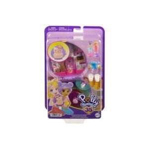 Polly Pocket - Le Cafe du Herisson avec 12 accessoires - Mini Univers Figurines Animaux - Des 4 ans - Set Jouet + carte