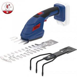 Güde Kit d'entretien de jardin avec batterie GPS 18-0 (18 V, accessoire de cisaillement à gazon, cisaille à hérissons/arbustes, râteau)