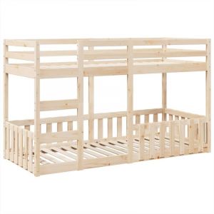 VidaXL Lit superposé 80x200 cm Bois de pin massif cadre de lit superposé bas meubles de chambre à coucher cadre de lit 3308586