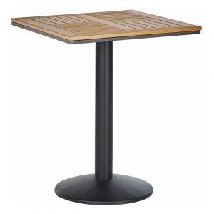 Beliani Table de jardin carrée effet bois clair / noir 60 x 60 cm PALMI