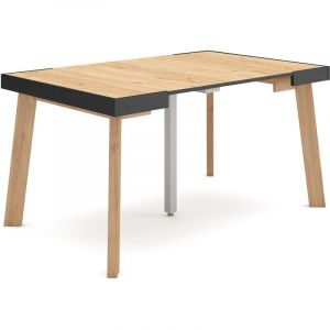Image de Table console extensible, Console meuble, 140, Pour 6 personnes, Pieds en bois, Style moderne, Ch&ecirc;ne - Skraut Home