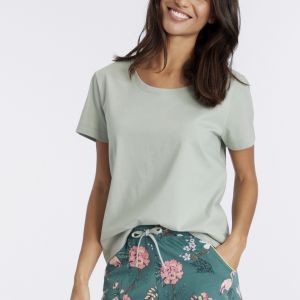 Image de Lascana Shorty vert en coton