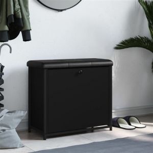 VidaXL Banc à chaussures avec tiroir rabattable noir 62x32x56 cm Black