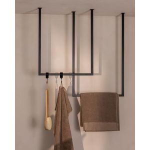 Rail à serviettes carré en acier noir 50x80cm Tensi - Metallbude