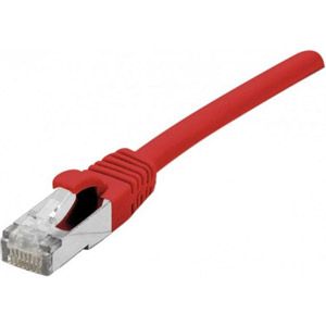 Cordon patch RJ45 s/ftp sur cable cat 7 LS0H rouge - 3 m