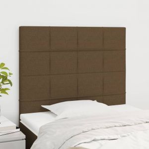 VidaXL Têtes de lit 2 pcs Marron Foncé 80x5x78/88 cm Tissu - Marron foncé