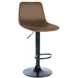 CLP Tabouret de bar ajustable pivotant en Velours Marron