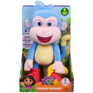 Spin Master Dora - Peluche Interactive Babouche - Figurine Interactive 35 Cm - Peluche Singe avec Accessoire Banane - 2 Chansons 9 Répliques - Dessin Animé Jouet Maison De Poupée - Jouet Enfant 3 Ans Et +