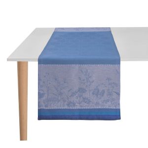 Le Jacquard Français Chemin de table Instant Bucolique 100% lin Bleu - Couleur Bleu - Taille TS