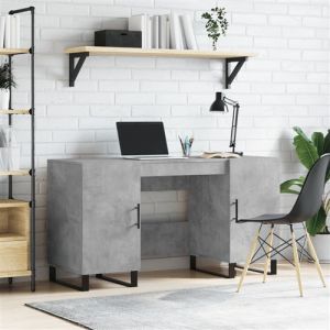 VidaXL Bureau gris b&eacute;ton 140x50x75 cm bois d'ing&eacute;nierie