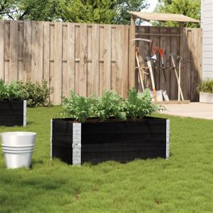VidaXL Jardini&egrave;re noir 100x50 cm bois massif de pin, jardini&egrave;re d'ext&eacute;rieur, bac &agrave; fleurs, bac &agrave; tomates, jardini&egrave;re de terrasse