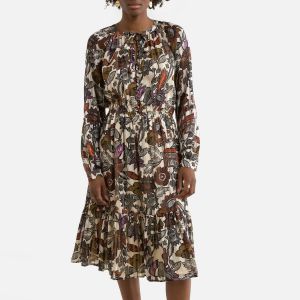 Scotch & Soda Robe imprimée mi-longue Imprimé Fond Écru - Taille M;S;XS