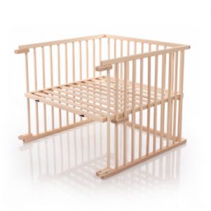 Babybay Kit de transformation de lit réglable en continu adapté au modèle Maxi et lit d'appoint Boxspring I Taille du lit bébé: 140 cm x 89 cm en bois de hêtre massif, naturel non traité