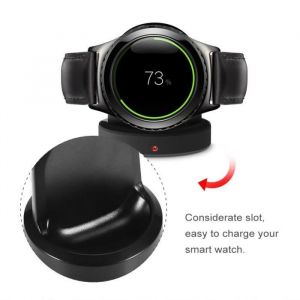 Alomejor Chargeur Pour Montre Samsung Gear S3 S2 R732 R770 - Noir - Fonction DAdsorption Magnétique