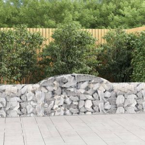 VidaXL Paniers à gabions arqués 9 pcs 300x30x60/80 cm Fer galvanisé