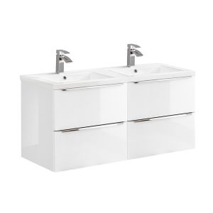 Image de SANS Meuble double vasque encastr&eacute;e 120cm April Blanc