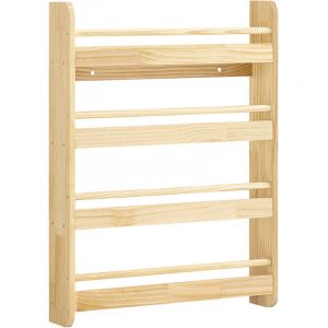 Sobuy Biblioth&egrave;que Murale Enfants &Eacute;tag&egrave;re &agrave; Livres avec 4 &Eacute;tages, Rangement S&eacute;curis&eacute; pour Chambre et Salle de Jeux Blanc, L60xP12xH80cm