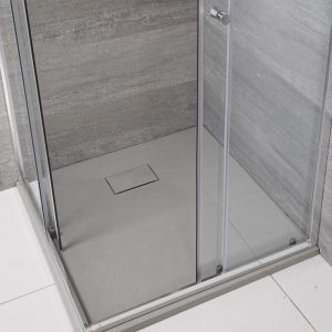 Image de Hudson Reed Receveur de douche carré gris perle 90x90cm