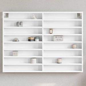 VidaXL Armoire à vitrine blanc 100x8,5x75 cm bois d'ingénierie