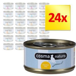 Cosma Nature - Paté pour chat : blanc de poulet, thon (24 x 70 g)