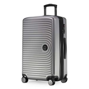 Hauptstadtkoffer - MITTE – Valise Coque Rigide Taille Moyenne, Bagage Soute avec Extension de Volume de 8 cm, Verrouillage TSA, 4 Roulettes Jumelées Caoutchoutées, 68 cm, 88 L, Argent
