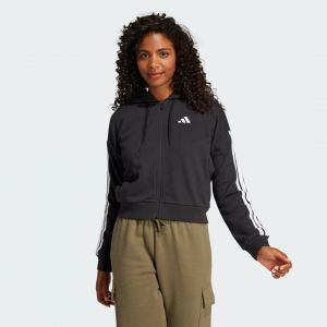 Adidas Veste à capuche entièrement zippée French terry 3 bandes Essentials, pointure Large - Taille Large