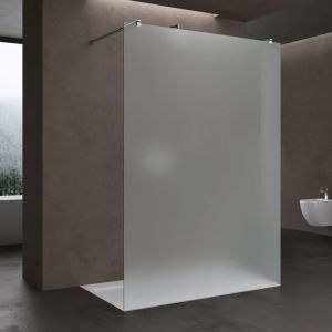 Doporro Paroi de Douche à L'italienne Opaque 100 cm Pare-douche Verre de Sécurité 10mm Paroi 98x200cm avec 2 Stabilisateurs Rectangulaires Bremen02VS