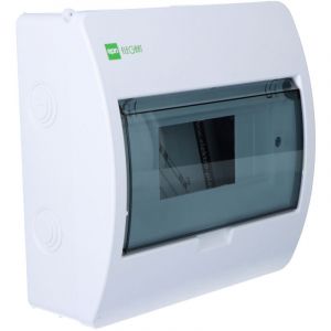 None Elektro-Plast Bo&icirc;te &agrave; fusibles avec couvercle transparent IP40 - Montage en saillie - 8 modules - 1 rang&eacute;e