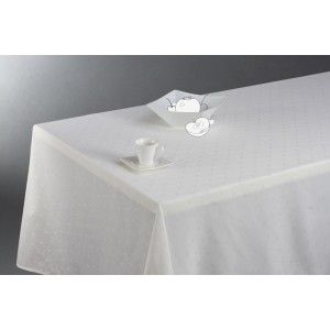 Image de Nappe rectangulaire anti-tache brodée Jacquard (140 x 240 cm)