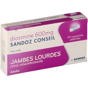 Image de Sandoz Diosmine 600 mg - 30 Comprimés