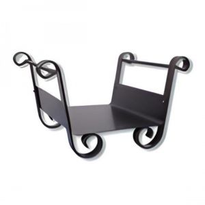 Visiodirect Panier &agrave; buches, porte b&ucirc;ches en Fer forg&eacute; coloris Noir - Longueur 40 x Hauteur 30 x Largeur 40 cm