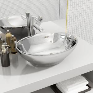VidaXL Lavabo 40 x 33 x 13,5 cm Céramique Argenté
