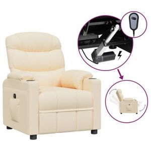 Vidaxl Fauteuil inclinable électrique Crème Tissu Crème